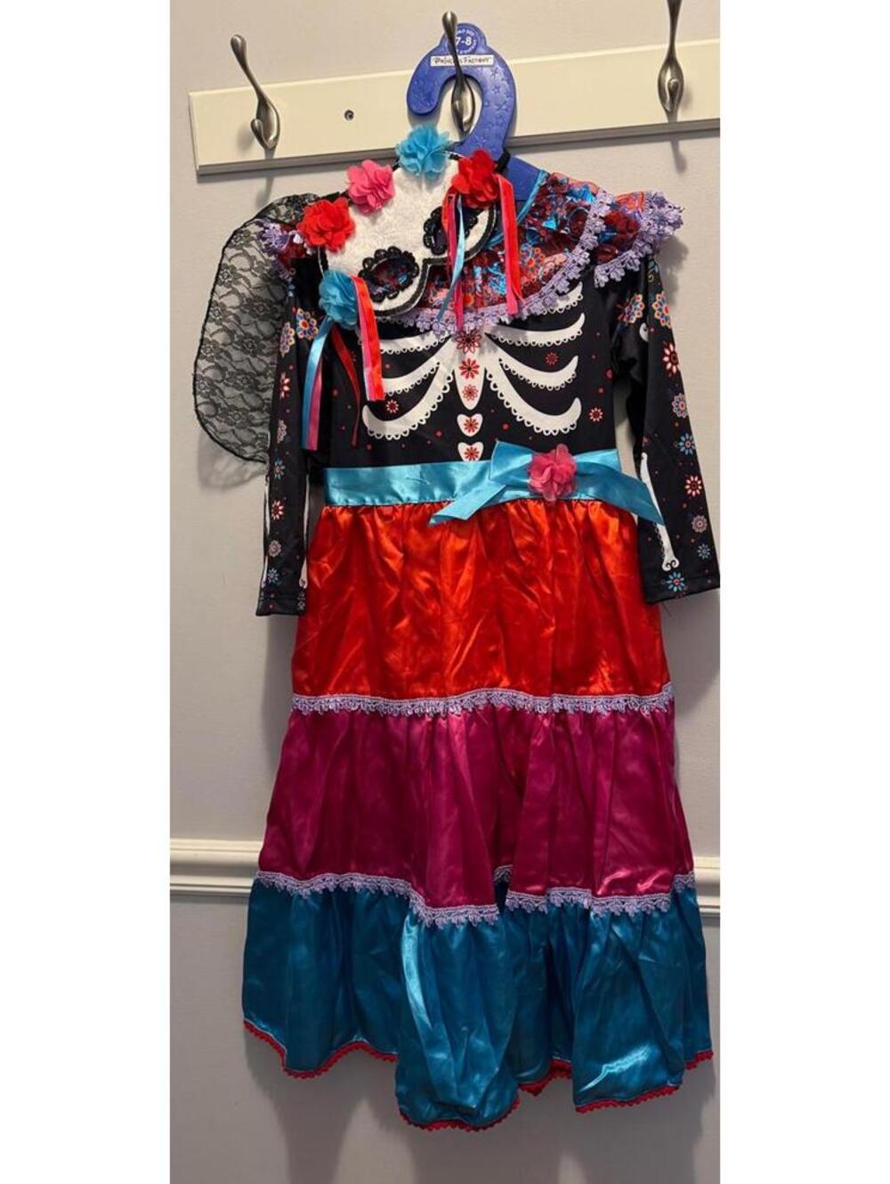 Girls' Día de los Muertos Costume Dress Size 7-8